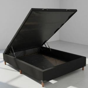 Box Baú Prime Casal Linhão Preto – 1,38 x 1,88 m | Baú Blindado com 42 cm de Altura
