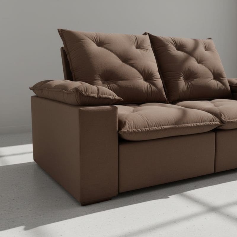 generated image 1760537255085 Sofá Retrátil e Reclinável Grécia – 2,00 m – Espuma D26 - Marrom