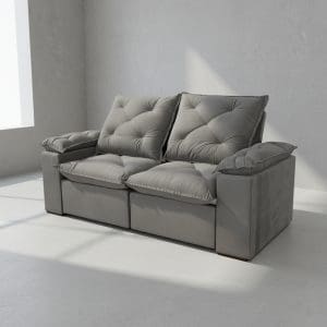 Sofá Retrátil e Reclinável Grécia – 2,00 m – Espuma D26 - Cinza